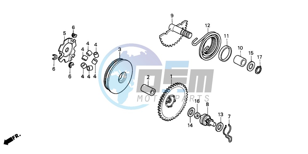 DRIVE FACE / KICK STARTER SPINDLE