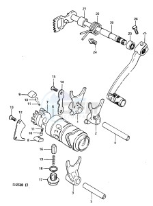 RM250 (Z-D) drawing GEAR SHIFTING MODEL Z