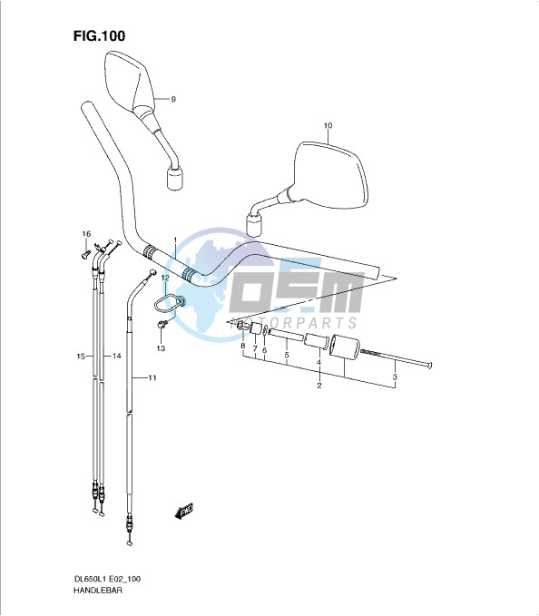 HANDLEBAR (DL650AUEL1 E19)