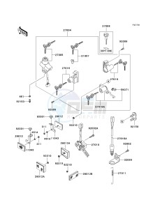 EX 500 D [NINJA 500R] (D6F-D9F) D8F drawing IGNITION SWITCH_LOCKS_REFLECTORS