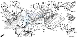 TRX420FM1H TRX420 ED drawing REAR FENDER