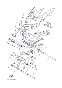 MTM690-U MTM-690-U XSR700 (B342 B342) drawing REAR ARM