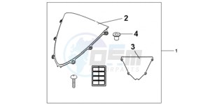 CBR1000RRA UK - (E / MKH) drawing HIGH WIND SCREEN