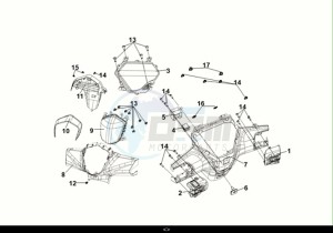 SYMPHONY ST 125 (XL12W1-EU) (E5) (M1) drawing HANDLE COVER - HEAD LIGHT