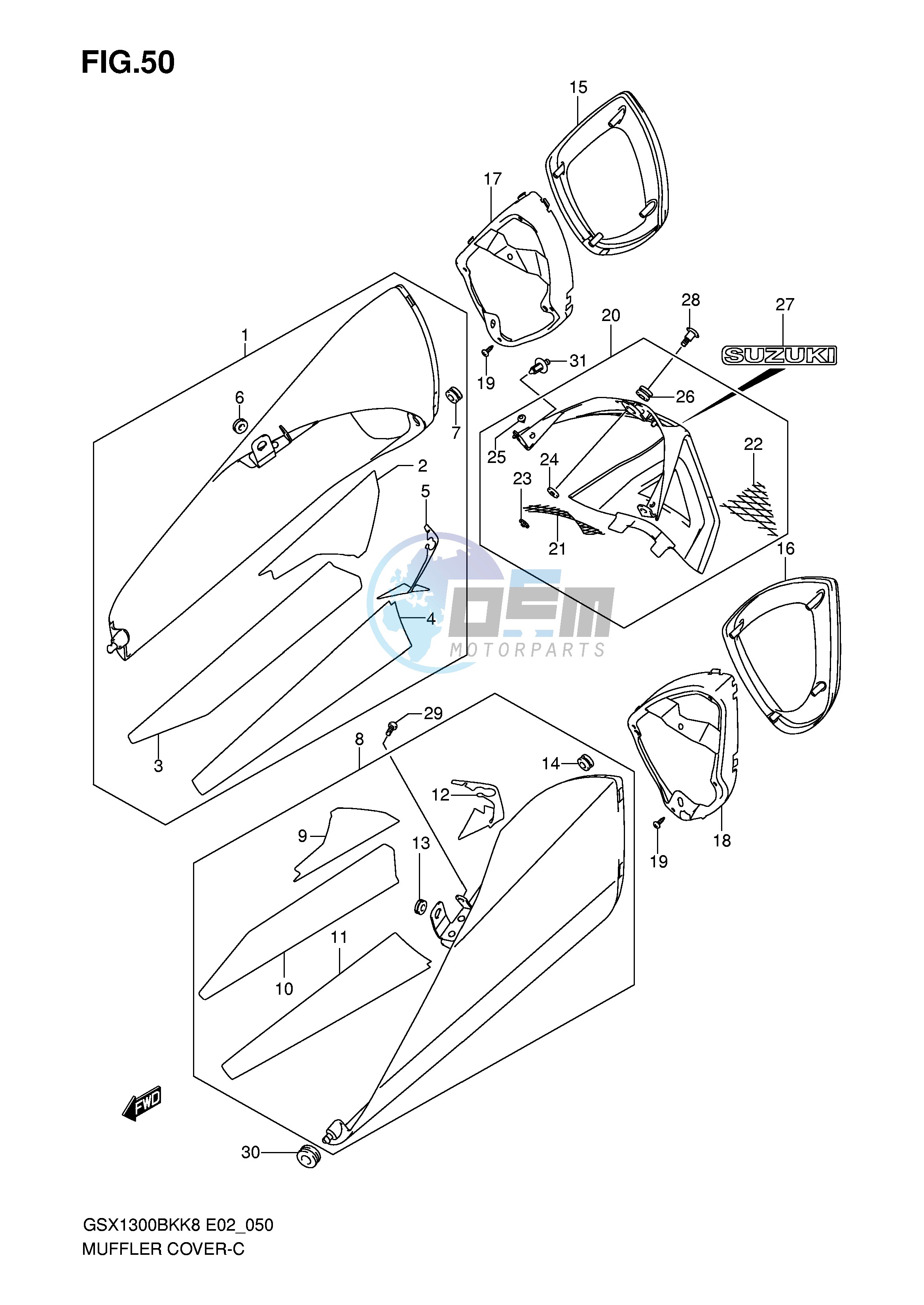 MUFFLER COVER (MODEL K8 K9)