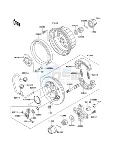 KLF250 KLF250-A3 EU GB drawing Rear Hub