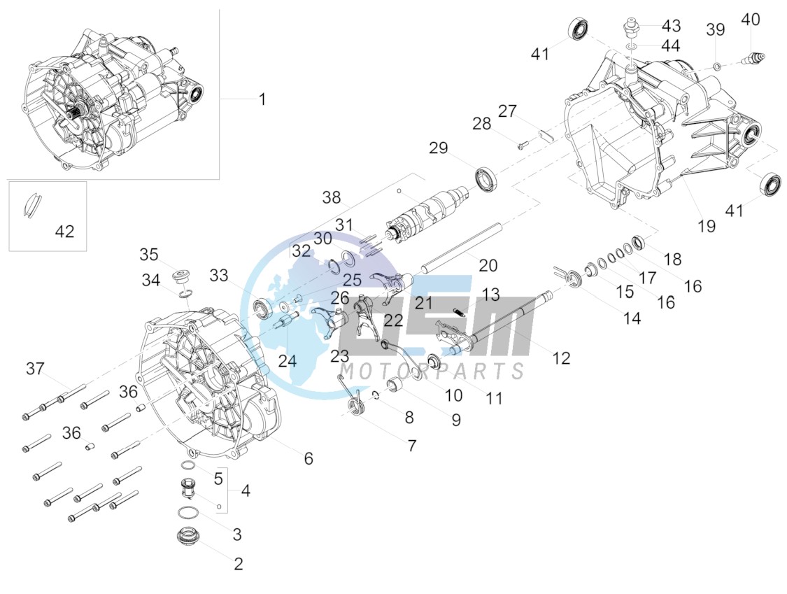 Gear box / Selector / Shift cam