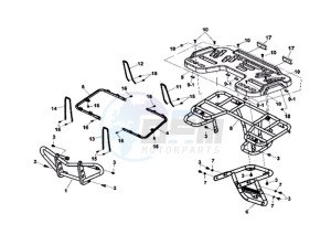 TRACKRUNNER 180 drawing REAR LUGGAGE FRAME / FOOT REST