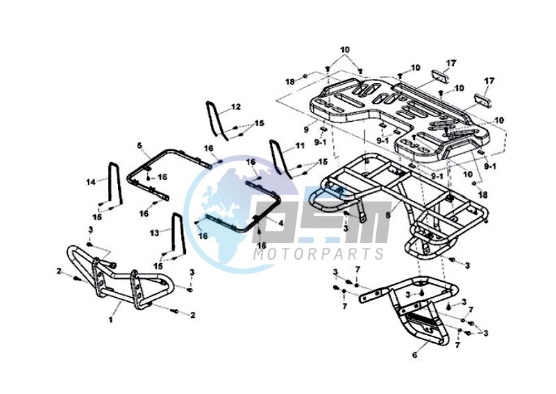 REAR LUGGAGE FRAME / FOOT REST