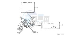 CRF250X9 Australia - (U) drawing CAUTION LABEL