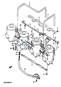 GSX-R750 (E2) drawing CARBURETOR FITTINGS