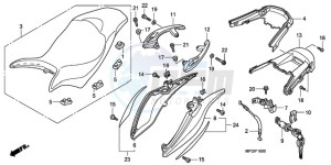 CB600F3A France - (F / CMF ST 25K) drawing SEAT/REAR COWL