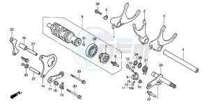 CB1300F CB1300SUPER FOUR drawing GEARSHIFT DRUM/GEARSHIFT FORK