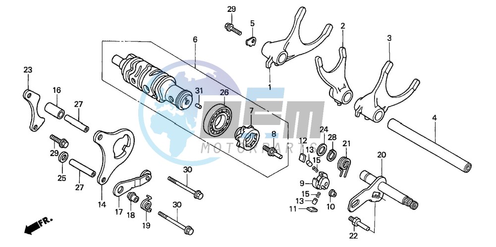 GEARSHIFT DRUM/GEARSHIFT FORK