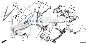 CBR300RAF CBR300RA Europe Direct - (ED) drawing UPPER COWL