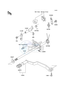 KLF250 KLF250A9F EU GB drawing Gear Change Mechanism