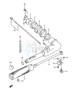 DT 4 drawing Tiller Handle (1993 to 1998)