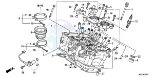 VFR800XB Crossrunner E drawing CYLINDER HEAD (REAR)