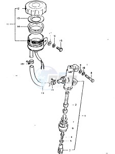 GSX1100 (T-X) drawing REAR MASTER CYLINDER (GSX1100ET, GSX1100T)