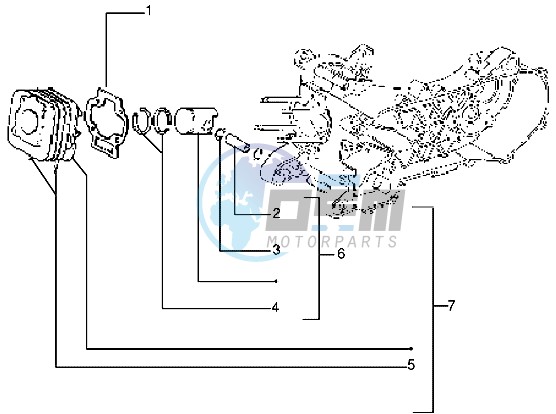 Cylinder-piston-wrist pin assy