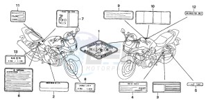 CB1300F CB1300SUPER FOUR drawing CAUTION LABEL (CB1300S/SA )