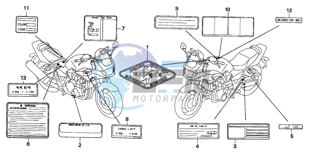 CAUTION LABEL (CB1300S/SA )