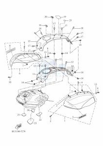 XSR700 MTM690-U (B9J3) drawing FUEL TANK 2