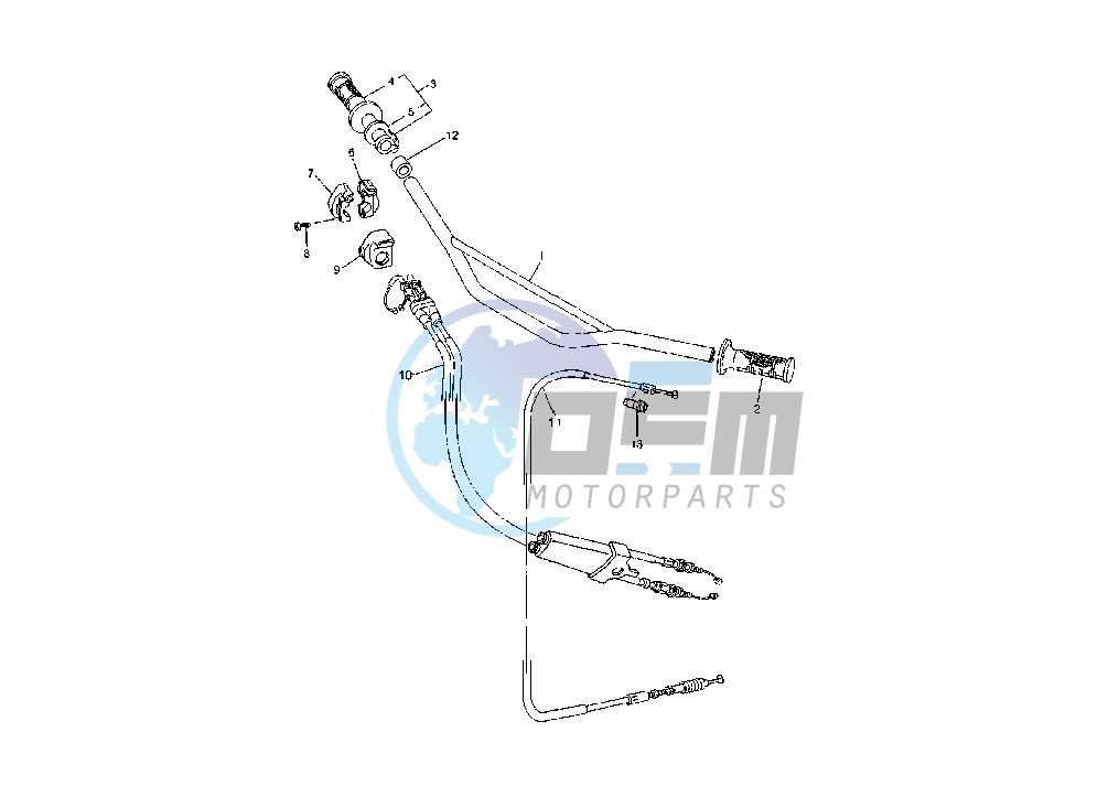 STEERING HANDLE-CABLE MY02