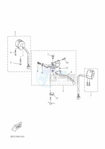 YZF125-A YZF-R125 (B5G4) drawing HANDLE SWITCH & LEVER