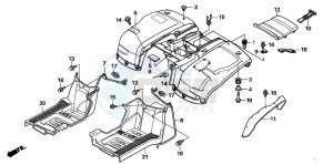 TRX250TE FOURTRAX RECON ES drawing REAR FENDER ('05)