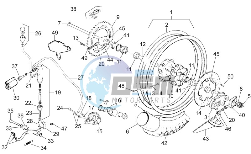 Rear wheel - Rear brake