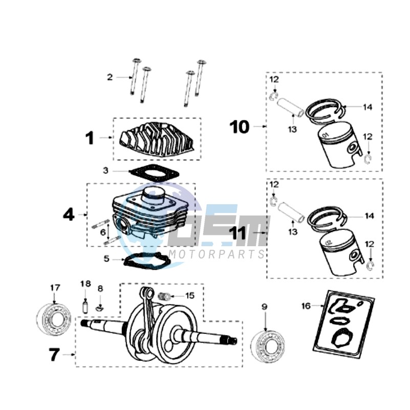 CRANKSHAFT AND CYLINDER