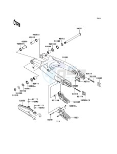 KLX450R KLX450A9F EU drawing Swingarm