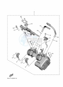 YXE1000EWS YX10ERPLP (B4MR) drawing THROTTLE BODY ASSY 1