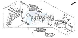 XL1000V drawing REAR BRAKE CALIPER (XL1000V)