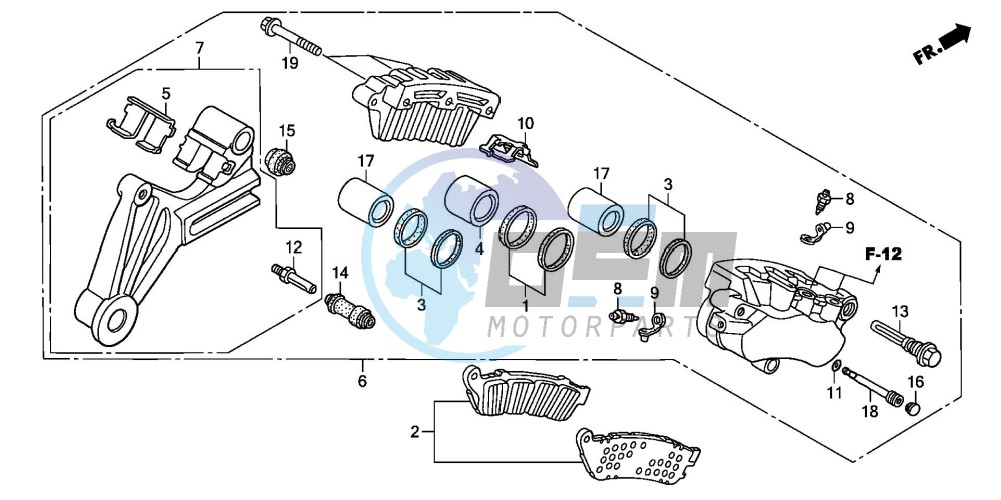 REAR BRAKE CALIPER (XL1000V)