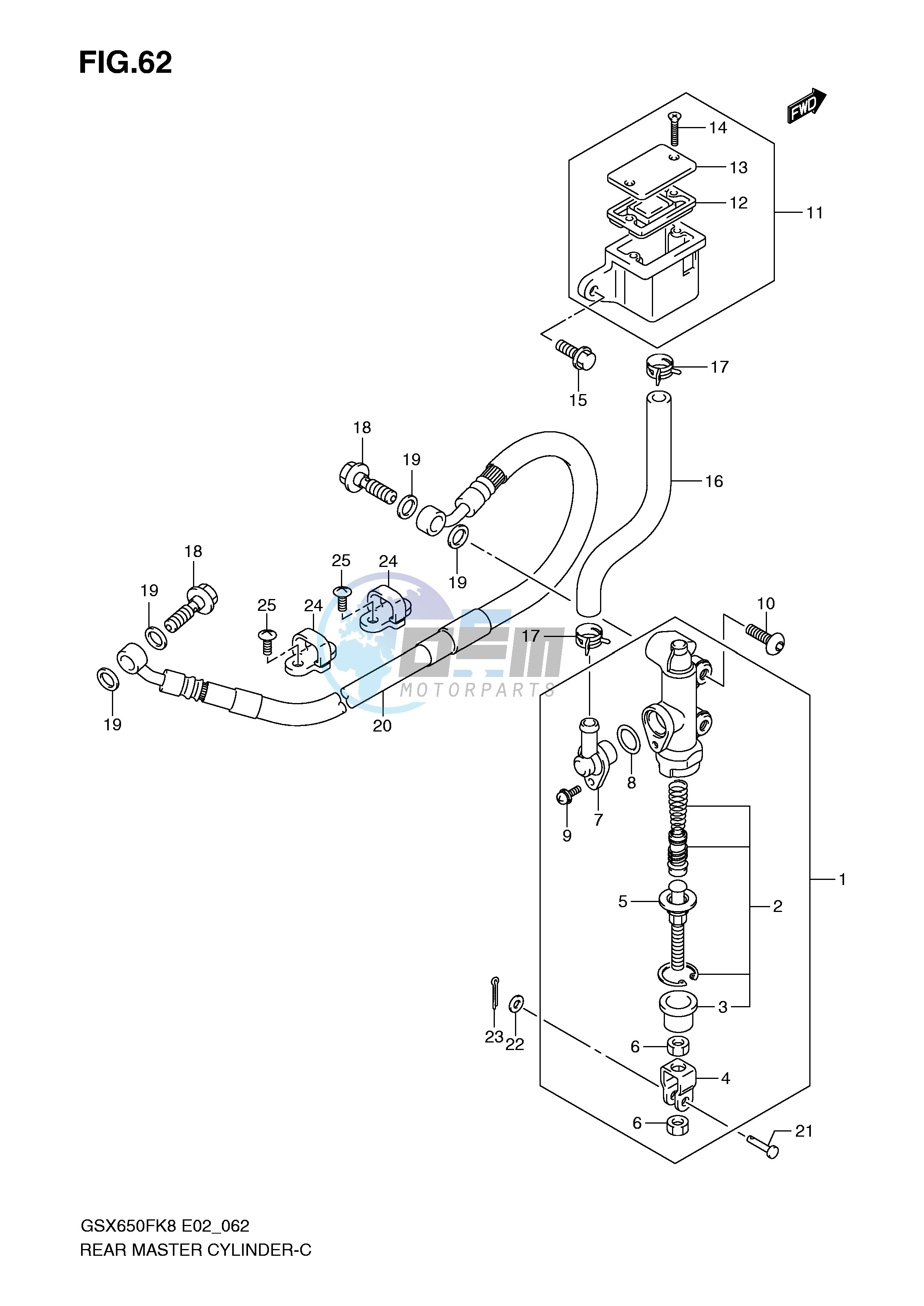 REAR MASTER CYLINDER (GSX650FK8 FUK8 FK9 FUK9)