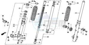 NX500 DOMINATOR drawing FRONT FORK