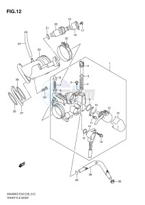 AN400 (E3-E28) Burgman drawing THROTTLE BODY