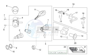 Scarabeo 50 4T 4V drawing Decal - Lock hardware kit