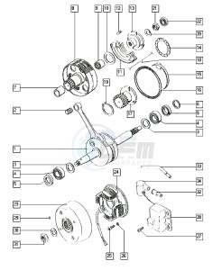 CLASSIC_25-45kmh_Y-K2 50 Y-K2 drawing Crankshaft-cluth-magneto