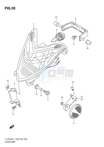 LT-Z400 (E28-E33) drawing HEADLAMP (LT-Z400L1 E28)