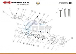 BYE-BIKE-EURO4-WHITE drawing TRANSMISSION