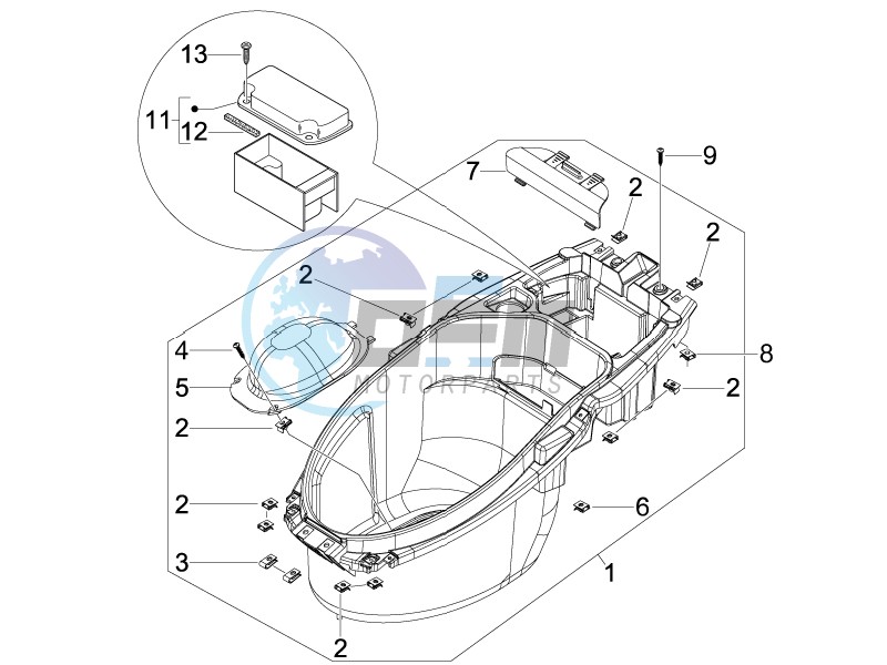 Helmet box - Undersaddle