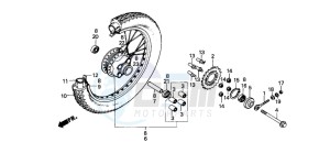 CG125 drawing REAR WHEEL