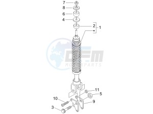 Fly 150 4t drawing Rear suspension - Shock absorbers