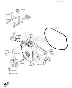 JB 650 A [JET MATE] (A1-A2) [JET MATE] drawing ENGINE COVER-- S- -