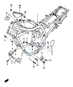 GSF1200A (E18) drawing FRAME (GSF1200X SX)