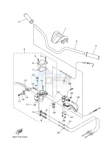 YFM90R (43DB 43DC 43DA 43DA) drawing STEERING HANDLE & CABLE