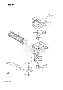 LT250R (E28) drawing BRAKE LEVER (MODEL H J K L)